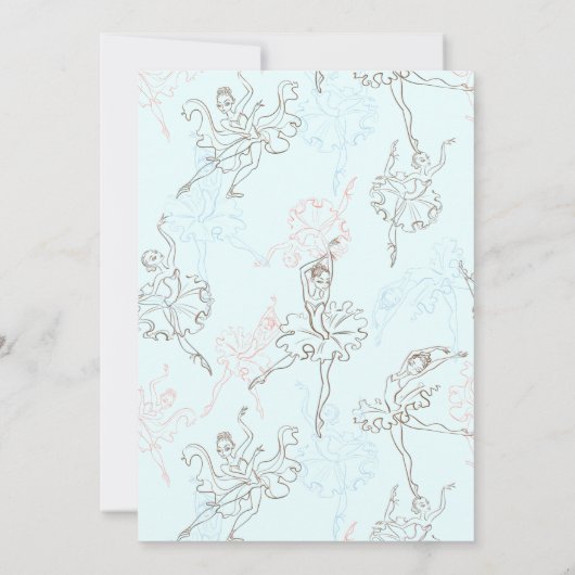 Invitation Gold Geometry Aqua Ballet Princesse 1er anniversai (Dos)