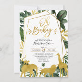 Invitation Gold Geometry Oh Baby Jungle Animaux Baby shower (Devant)
