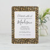 Invitation Gold Glam Black Leopard (Debout devant)