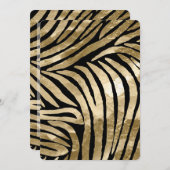 Invitation Gold Glam Black Zebra (Devant / Derrière)