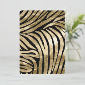 Invitation Gold Glam Black Zebra (Debout devant)