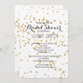Invitation Gold Glam Confetti douche nuptiale (Devant / Derrière)