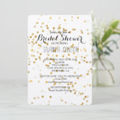 Invitation Gold Glam Confetti douche nuptiale (Debout devant)