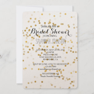Invitation Gold Glam Confetti douche nuptiale