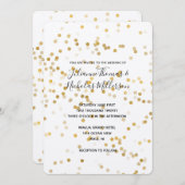 Invitation Gold Glam Confetti Wedding Invite (Devant / Derrière)
