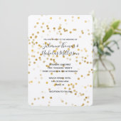 Invitation Gold Glam Confetti Wedding Invite (Debout devant)