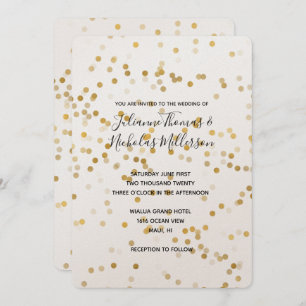 Invitation Gold Glam Confetti Wedding Invite