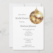 Invitation Gold Glam Disco Ball Bridal Shower (Devant)