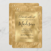 Invitation Gold Glam Glitz Zebra Print (Devant / Derrière)