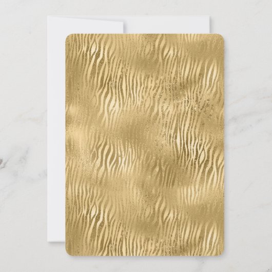 Invitation Gold Glam Glitz Zebra Print (Dos)