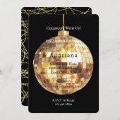 Invitation Gold Glam Glitzy Disco Ball Anniversaire (Devant / Derrière)