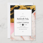 Invitation Gold Glam Parties scintillant Marbre Bachelorette  (Devant)