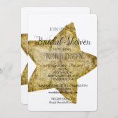 Invitation Gold Glam Star douche nuptiale (Devant / Derrière)