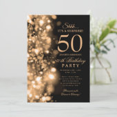 Invitation  Gold Glam Surprise 50th Birthday Party (Debout devant)