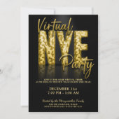 Invitation Gold Glam Virtual New Years Eve Party (Devant)