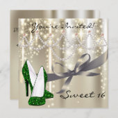 Invitation Gold Glimmer Parties scintillant Emerald Chaussure (Devant / Derrière)