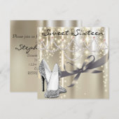 Invitation Gold Glimmer Silver Chaussures Sweet sixteen (Devant / Derrière)