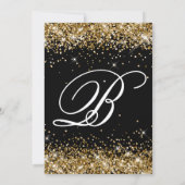 Invitation Gold Glitter Black Fancy Monogram 18th Birthday (Dos)