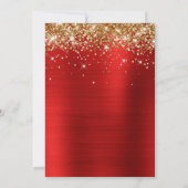 Invitation Gold Glitter Bright Red Foil Sweet 16 (Dos)