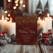 Invitation Gold glitter Burgundy confetti corporate Christmas