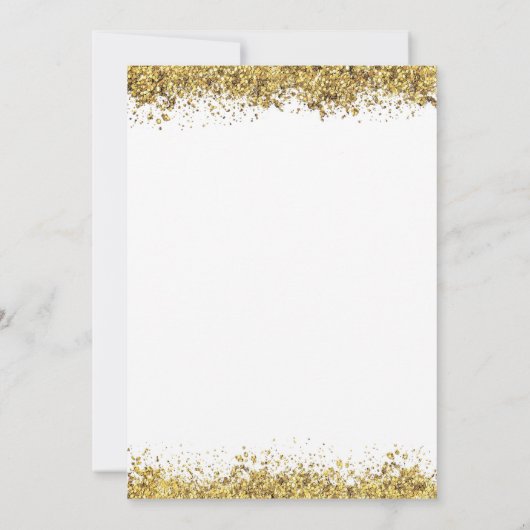 Invitation Gold Glitter Christmas Party Save the Date card (Dos)