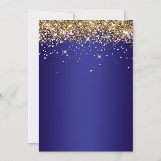 Invitation Gold Glitter Deep Blue Gradient 18th Birthday (Dos)