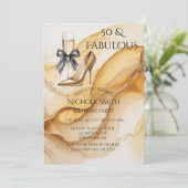 Invitation Gold Glitter High Heel 50 & Fabulous Birthday (Debout devant)