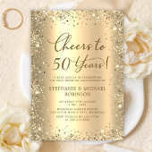 Invitation Gold Glitter Metallic 50th Wedding Anniversary