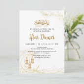 Invitation Gold Glitter Moon and Lantern Ramadan Iftar (Debout devant)