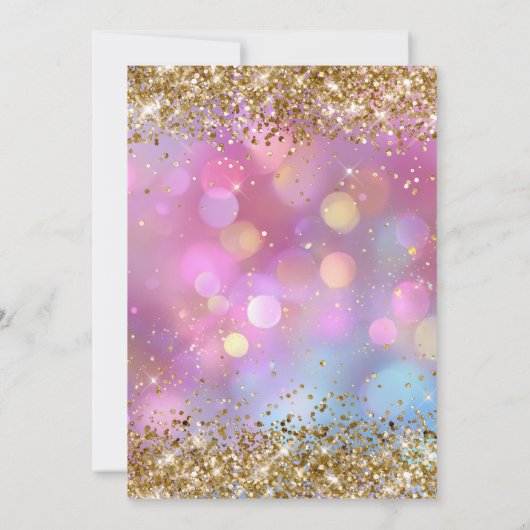 Invitation Gold Glitter Pink Bokeh (Dos)