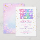 Invitation Gold Glitter Twinkle Little Star Baby Shower (Devant / Derrière)