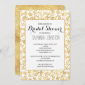 Invitation Gold Glitz Abstrait Squiggles douche de nuptiale (Devant / Derrière)