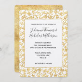 Invitation Gold Glitz Abstrait Squiggles Mariages Invite (Devant / Derrière)