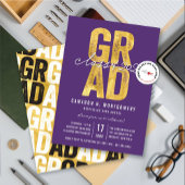 Invitation Gold GRAD Class of 2025 Stylish Graduation Party