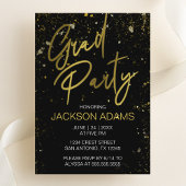 Invitation Gold Grad Party Moderne Graduation Party Invitatio