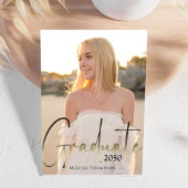 Invitation Gold Graduated Black Calligraphy Simple Two Photo