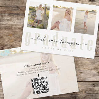 Invitation Gold Gradugraphy QR Code Social Media