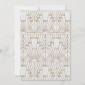 Invitation Gold Great White Art Déco Mariage des années 1920 (Dos)