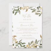 Invitation Gold Green Fall Nous Reprenons Vow Renewal (Devant)