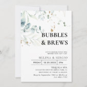 Invitation Gold Green Feuille Bubbles & Brews Brive (Devant)