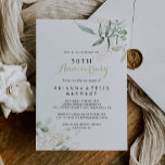 Invitation Gold Green Foliage 50e anniversaire de Mariage<br><div class="desc">Cette invitation au 50e anniversaire de mariage vert doré est parfaite pour un événement rustique. Cette conception artistique présente une aquarelle dessinée à la main or et feuillage vert,  inspirant la beauté naturelle. Changez le numéro pour célébrer n'importe quel jalon anniversaire.</div>