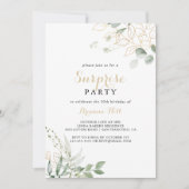 Invitation Gold Green Foligraphy Parti surprise (Devant)