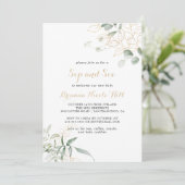 Invitation Gold Green Foligraphy Sip and See (Debout devant)