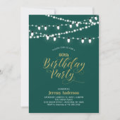 Invitation Gold & Green Modern 60e fête d'anniversaire adulte (Devant)