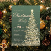 Invitation Gold Green Winter Christmas Tree Holiday Party
