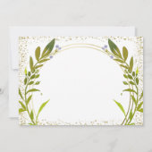Invitation Gold Green Wreath Première Sainte Communion Photo (Dos)