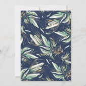 Invitation Gold Greenery Wreath Navy Blue Boho Baby shower (Dos)