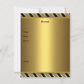 Invitation Gold Grey Black Metal fête d'anniversai (Dos)