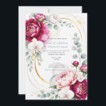 Invitation Gold Halo Garden Peonies & Orchids Floral Wedding<br><div class="desc">Customize for your event</div>