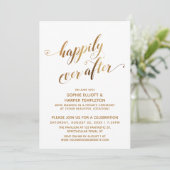 Invitation Gold Happily Ever After Célébration de mariage apr (Debout devant)